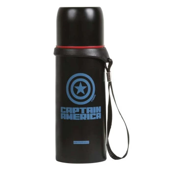 Garrafa Infantil Aço - Térmica - 350 ml - Marvel Avengers - Capitão América - Dermiwil