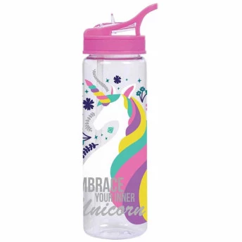 Garrafa Infantil Plástica - 670 ml - Container Fun - Unicórnio - Dermiwil