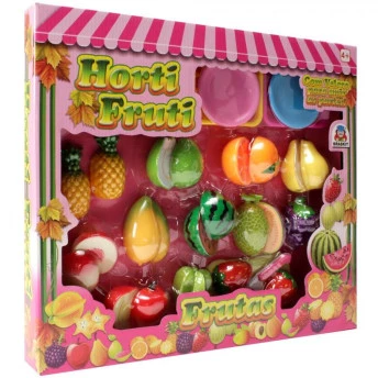 Kit Comidinha Infantil - Horti Fruti - Frutas com autocolante - Braskit