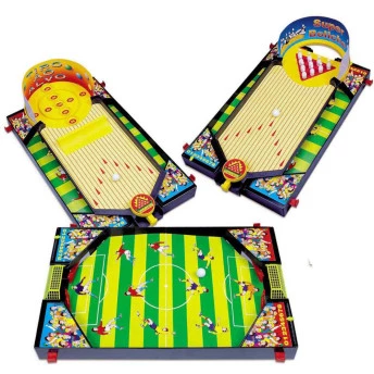 Jogo 3 em 1 Sport Game - Tiro ao Alvo - Futebol - Boliche - Braskit