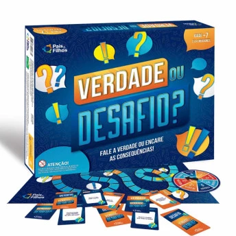 Jogo de Tabuleiro Verdade ou Desafio - Pais e Filhos
