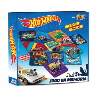 Jogo da Memória - Hot Wheels - 24 Peças - Fun Divirta-se