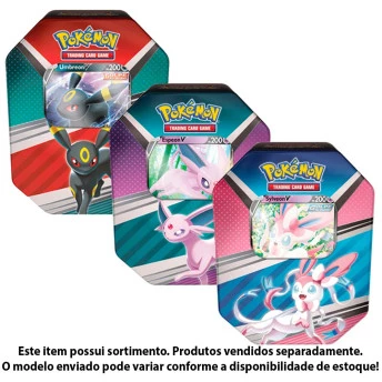 Jogo de Cartas - Pokémon Lata - 25 cartas - Evoluções de Eevee - Sortido - Copag