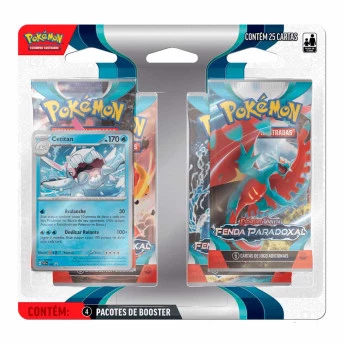 Jogo de Cartas Pokémon - Blister Quadruplo - EV4 Fenda Paradoxal - Cetitan - Copag