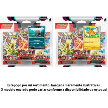 Jogo de Cartas Pokémon - Blister Triplo - Obsidiana Em Chamas - Sortido - Copag