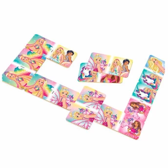 Jogo de Dominó Infantil - Madeira - Barbie Dreamtopia - 28 peças - Xalingo