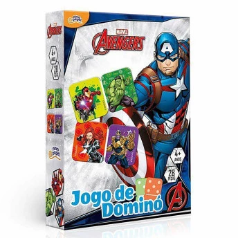 Jogo de Dominó Infantil - Marvel - Avengers - 28 Peças - Toyster 