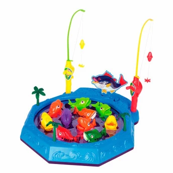 Jogo de Pescar Infantil - Pescaria Grande com Som e Vara - Fenix 