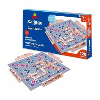 Jogo de Tabuleiro - Madeira - Palavras Cruzadas - Xalingo