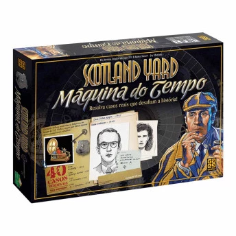Jogo de Tabuleiro e Dedução - Scotland Yard - Máquina do Tempo - 40 Casos - Grow