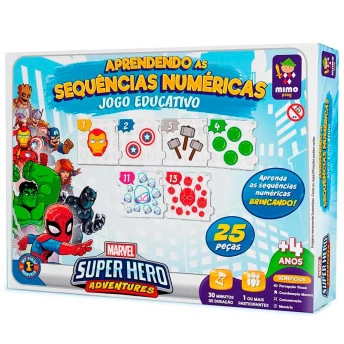 Jogo Educativo - Marvel Super Heroes - Sequências Numéricas - Mimo Toys