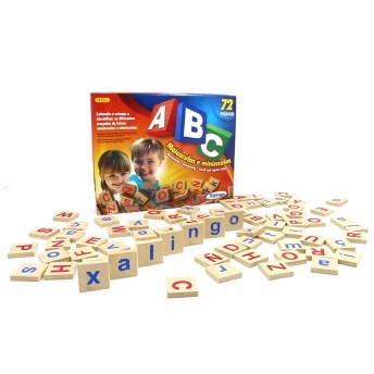 Jogo Educativo - Maiúsculas e Minúsculas - ABC - 72 Peças - Xalingo