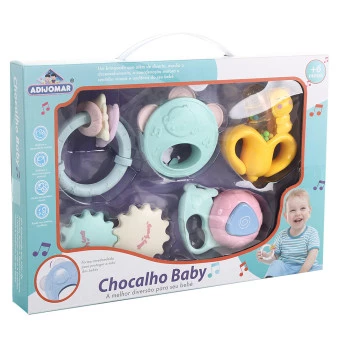 Kit Chocalhos Baby - 5 peças - Coloridos - Adijomar