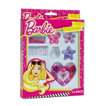 Kit Miçangas Infantil - Anel e Pulseiras - Barbie - Fun