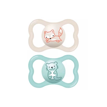 Kit 2 Chupetas - SkinSoft - Air - 16m - Raposa-Castor - MAM