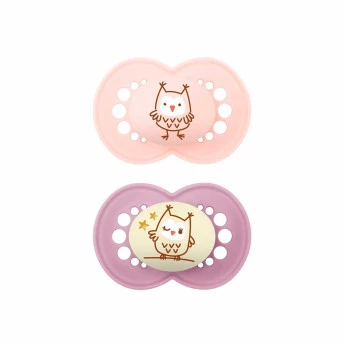 Kit 2 Chupetas - SkinSoft - Day Night - Brilha no Escuro - 16m - Rosa - MAM