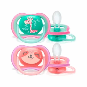 Kit 2 Chupetas - Ultra Air - 18m - Girafa-Preguiça - Philips Avent
