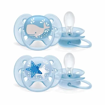 Kit 2 Chupetas - Ultra Soft - 6-18m - Baleia-Estrelas - Philips Avent