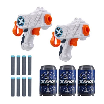 Kit 2 Lançadores de Dardos com Alvos - X-Shot - Micro - Candide