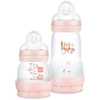 Kit 2 Mamadeiras - Anticólica - Easy Start - 130-260ml - Rosa - MAM
