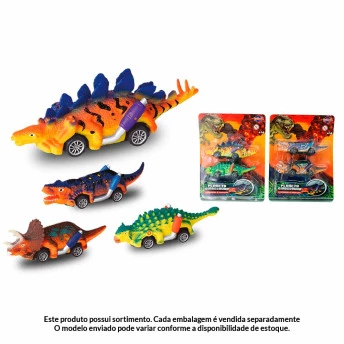 Kit Carrinhos à Fricção - 12 cm - Planeta Dinossauro - Sortido - Toyng