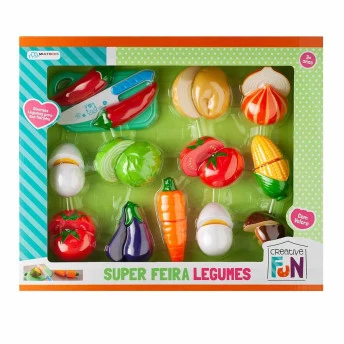 Kit Comidinha Infantil - Creative Fun - Super Feira Legumes - Multikids