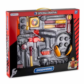 Kit Ferramentas Infantil - Oficina Criativa - Engenheiro - Multikids 