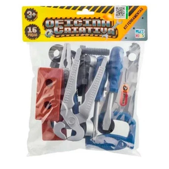 Kit Ferramentas Infantil - Oficina Criativa - Mix Ferramentas - 16 Peças - Multikids