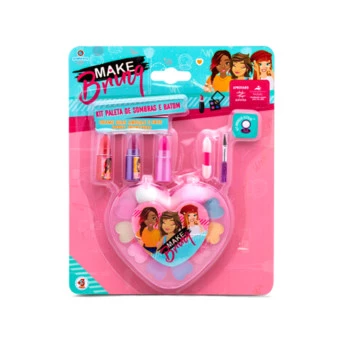 Kit Maquiagem Infantil - Make Brinq - Paleta de Sombras e Batom - Polibrinq 