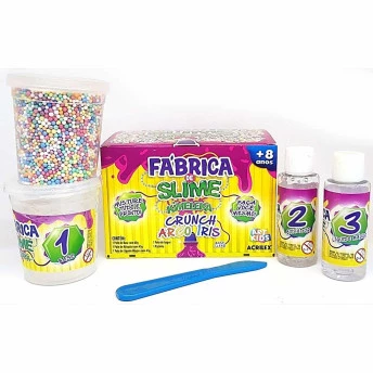 Kit Massinha - Art Kids - Fábrica de Slime Kimeleka - Crunch Arco Íris - Acrilex