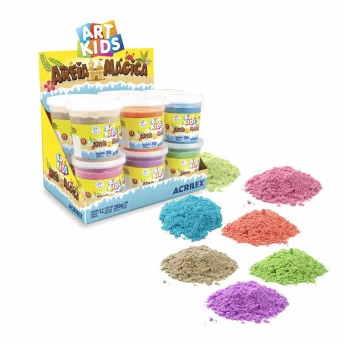 Kit Massinha de Modelar - Art Kids - Areia Mágica - 12 Potes - Acrilex