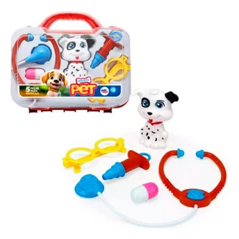 Kit Mini Veterinario Infantil – Maleta Pet -  6 peças - Pakitoys