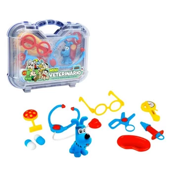 Kit Médico Infantil - Mini Veterinario - Maleta - 11 peças - Pakitoys