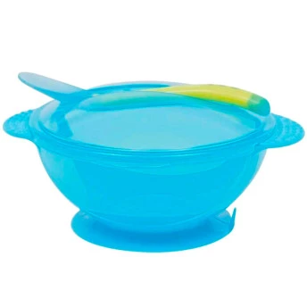 Kit Refeição Infantil - Prato Bowl - 400ml - Azul - Buba
