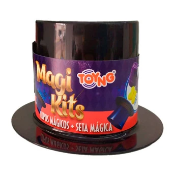Kit Truques Mágicas Infantil - Cartola - MagiKits - Copos e Seta Mágico - Toyng