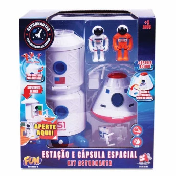 Kit Veículos e Mini Bonecos - Astronautas - Estação e Cápsula - Fun Divirta-se