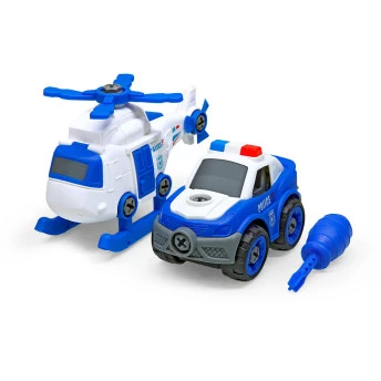 Kit Viatura + Helicoptero- 33 peças - Pakitoys