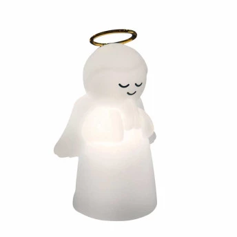Luminária Infantil - Led e Fluorescente - Anjo - Branca - DecorFun