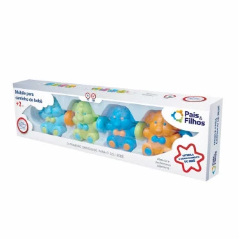 Móbile para Carrinho de Bebê - Animais - Coloridos - Pais e Filhos