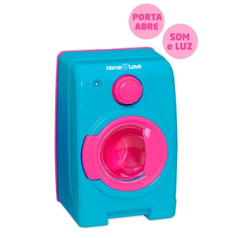Máquina de Lavar Infantil - Home Love - Som e Luz - Azul - Usual Brinquedos