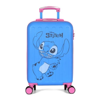 Mala de Rodinha Infantil - Disney Stitch e Angel - Azul-Rosa - Luxcel