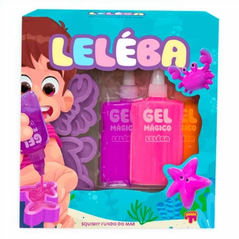 Massinha - Gelelé Leléba Gel Mágico - Fundo do Mar Rosa - Doce Brinquedo