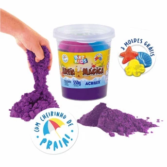 Massinha de Modelar - Art Kids - Areia Mágica - 550g - Roxo - Acrilex