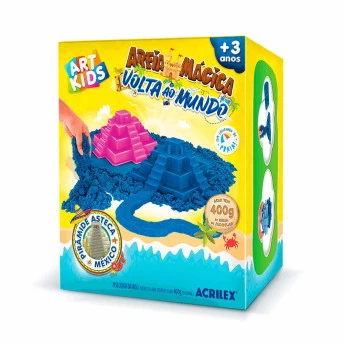 Massinha de Modelar - Art Kids - Areia Mágica Volta ao Mundo - Pirâmide Asteca - Acrilex