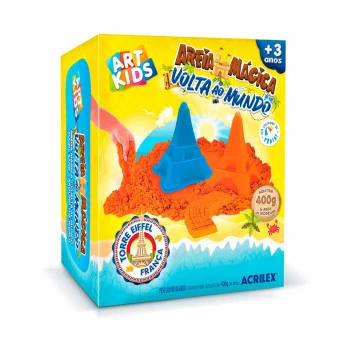 Massinha de Modelar - Art Kids - Areia Mágica Volta ao Mundo - Torre Eiffel - Acrilex