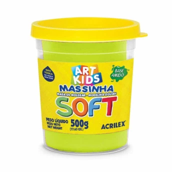 Massinha de Modelar - Art Kids - Soft - 500g - Amarelo Limão - Acrilex