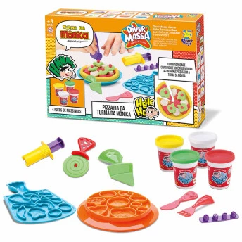 Massinha de Modelar - Diver Massa - Turma da Mônica - Pizzaria - Divertoys