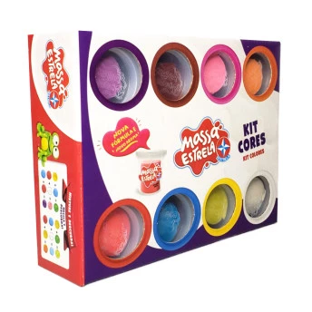 Massinha de Modelar - Massa Estrela - Kit Cores - 8 Potes - Estrela