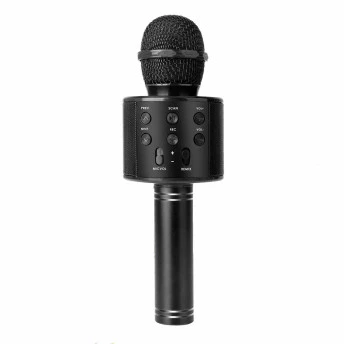 Microfone Bluetooth Infantil - Divertido WS858 - Preto - Mundo Encantado