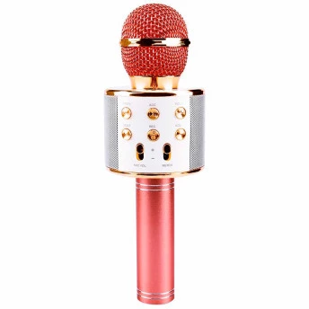 Microfone Bluetooth Infantil - Divertido WS858 - Rose - Mundo Encantado